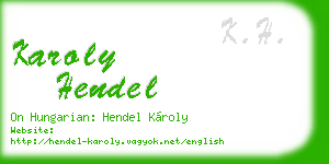 karoly hendel business card